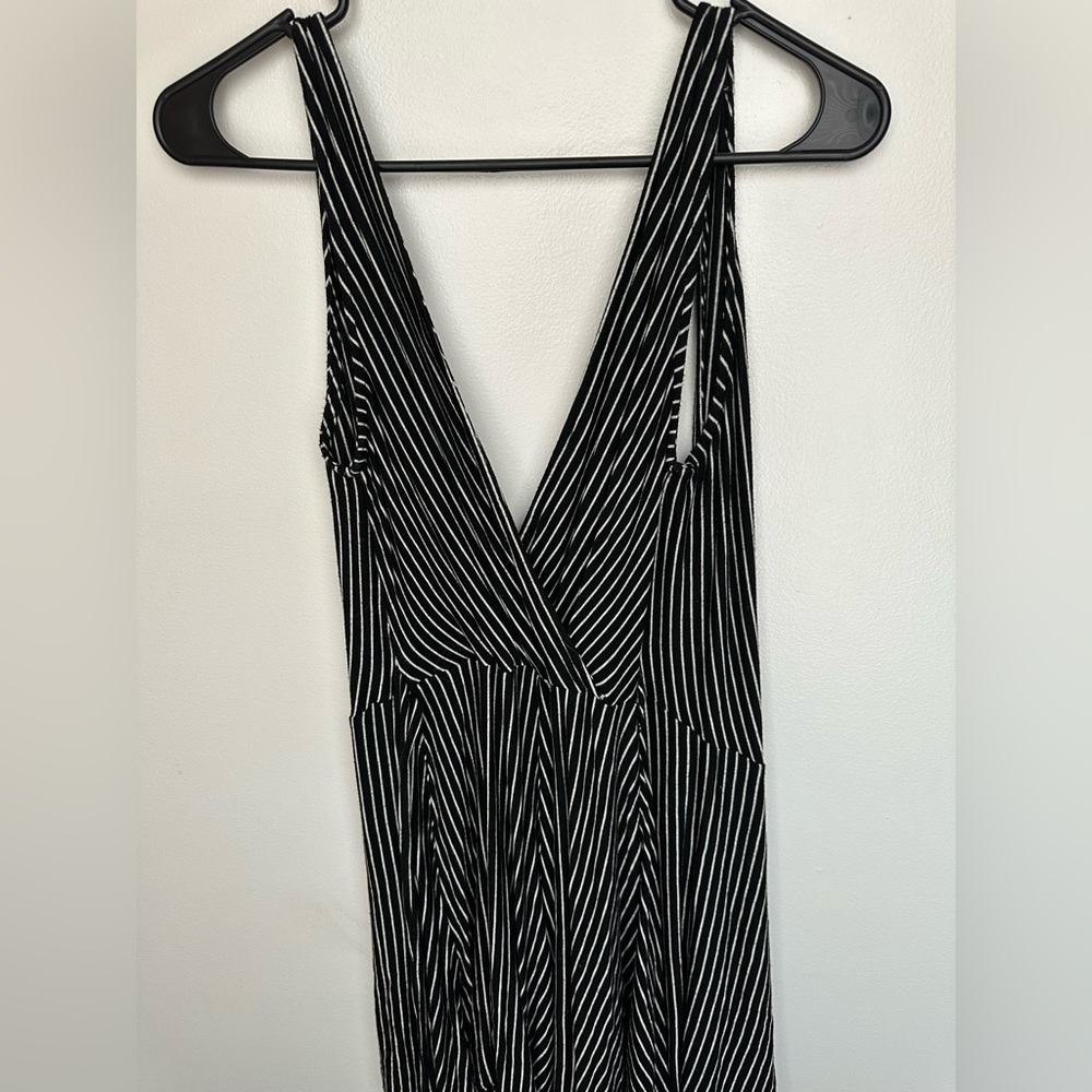 Black and white stripped Final Touch romper